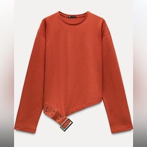 NWT Zara Combination Buckle Top